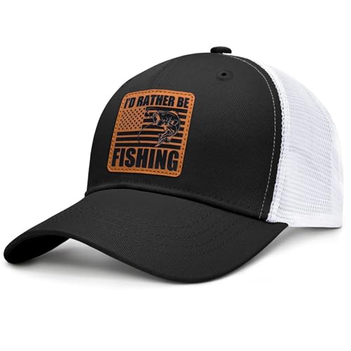 Image of Fishing Hat Fishing Gifts for Men Bass Fish Flag Gear Accessories Stuff Trucker Hat Snapback Baseball Cap
