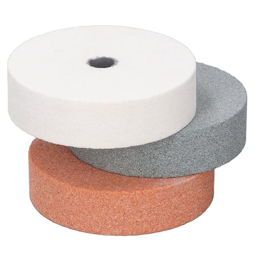 3 Piezas Muela Abrasiva, Muela Abrasiva de Carburo, Rueda de Molienda, Discos Abrasivos, Disco de Pulido Lijado para Pulir Metal Cerámica Mármol Carpintería, Resistentes, Fáciles de Instalar