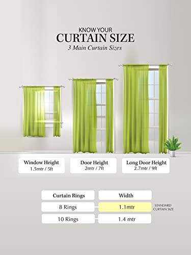 Image of ROMEE Beautiful Texture Pattern Luxurious Polyester Fabric, Long Door Curtain 9 Feet Set of 2 - for Living Room, Bedroom - Upgrade Your Home Curtains for Long Door (Teal Green)