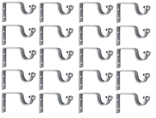 Soul Craft Stainless Steel 304 Grade Heavy Curtain Support for Single Curtain Rod Pack of 20 (Silver,for 1 Inch Dia Curtain Rods)