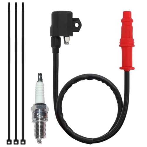 Image of Premium Ignition Coil & Spark Plug Set Compatible with Polaris Ranger 400 500 & Sportsman 400 450 500 HO 4x4 6x6 ATV Models 2004-2013 (OEM Part #3089239)