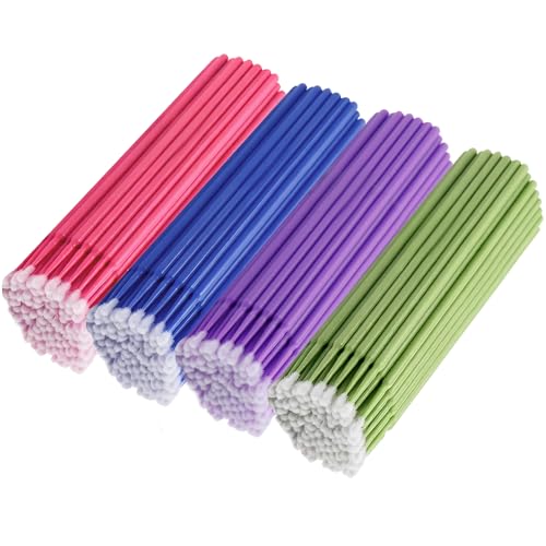 Aihoom - Aihoom 400 Pièces Applicateurs Microfins Jetables, Extensions de Cils, pour Maquillage de Précision, Soins Dentaires et Nettoyage Délicat des Cils et Sourcils (Violet, Vert, Matcha, Bleu, Rose)