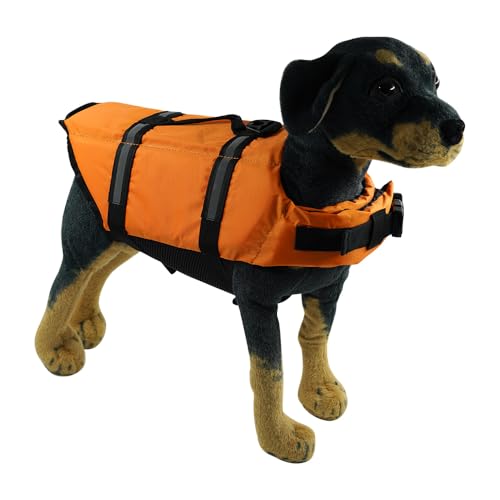 Chaleco Salvavidas para Perros Mascota Ideal para Natación y para Que tu Cachorro esté Seguro en el Agua Medianos y Grandes (Naranja, M)