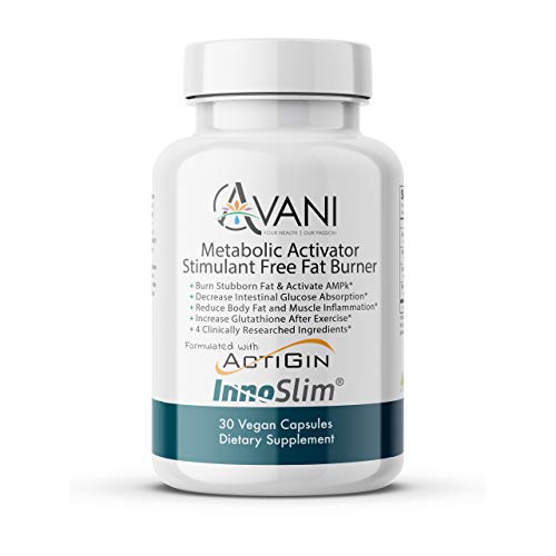 Avani Health - ActiGin Metabolic Activator Stimulant Free Fat Burner + InnoSlim Decreases Glucose Absorption | Enhanced Absorption BioPerine and AstraGin Gluten Free | Non GMO | 30 Vegan Capsules (Best Sexuall Ayurvadic Medicene)