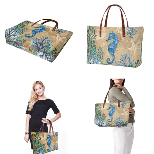 Image of Top Handle Purse for Women, Large Tote Handbag With PU Wallet Set, Gift for Mom