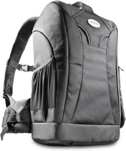 Mochila para cámara SLR Mantona Trekking impermeable negra con sujeción pectoral de confort