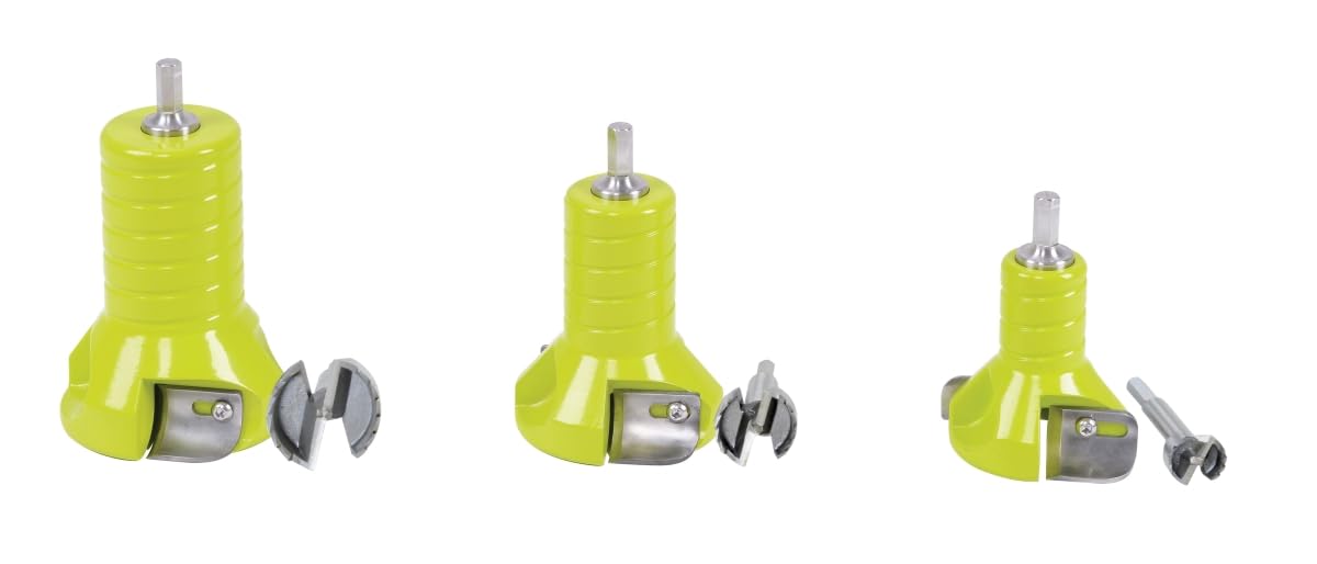 212 Main 3-Piece Tenon Cutter Kit - Woodworking Set with 3 Sizes, Aluminum & Steel, Attaches to 1/2