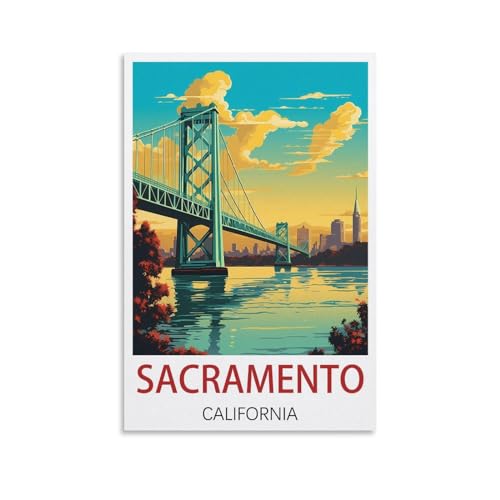 Affiche Sacramento vintage en toile pour créer une ambiance moderne dans votre chambre