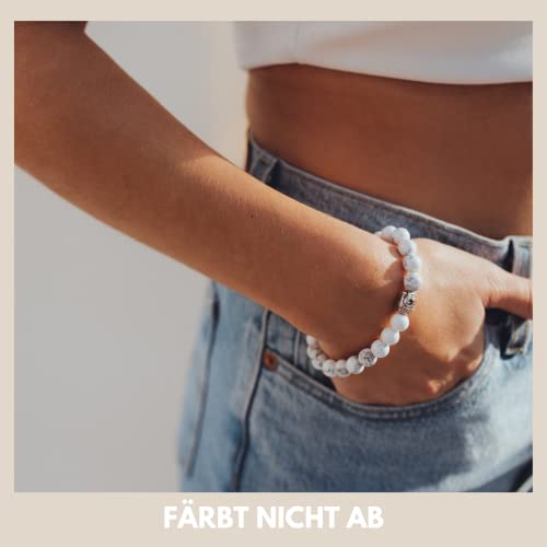 Bracciale perla Buddha in vere pietre naturali e