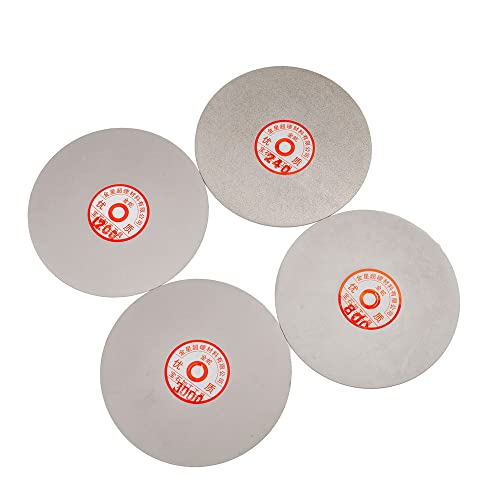 4PCS 6-inch Grit 240#800#1200#3000# Diamond Coated Flat Lap Wheel Grinding Sanding Polishing Disc