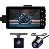 OBEST Motorcycle Dash Cam, Motorcycle Camera Front and Rear 720P, Motorbike Dash Cam Wide Angle, 3inch LCD Screen for Video Recording Automatic Recording Upon Startup