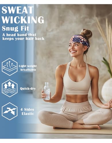 Image of Headbands for Men & Women, Sweat Headband Non-Slip Sweatband Sports Running Cycling Yoga Basketball Workout Football Training