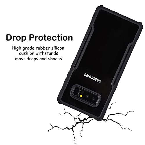 Image of Amazon Brand - Solimo TPU 360 Degree Protection Black Border Back Cover for Samsung Galaxy Note 8 - Black