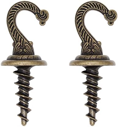 Heavy Duty Swag Hooks - 2 Pack Antique Brass Ceiling & Wall Hooks For Hanging Plants, Lights & More - View #12
