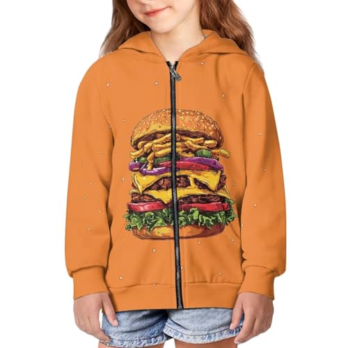 AFPANQZ Girls Zip-Up Hoodie Sweatshirts Lightweight Jacket Autumn Long Sleeve Hooded Shirts Pollover Tops Fall Outwear 6-16Y4