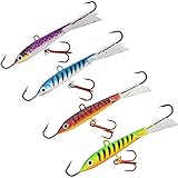 THKFISH Ice Fishing Jigs Ice Fishing Lures Ice Fishing Gear for Crappie, Panfish, Walleye, Bluegill Vertical Jigs Kit Ice Fishing Tackle B 4PCS 10g(3/8oz)