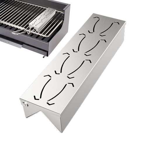 ahumadora para parrilla, ahumadora para barbacoa | ahumadora de parrilla de carbón, accesorios de barbacoa de acero inoxidable con práctica tapa con bisagras, añade ahumados a
