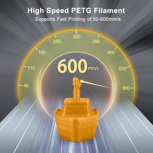 Image of IEMAI Clear PETG Filament 1.75mm Amber 1kg, Glossy Transparent Finish 3D Printer Filament Up to 600mm /s High-Speed Printing for Lampshades, Home Decor & DIY Models