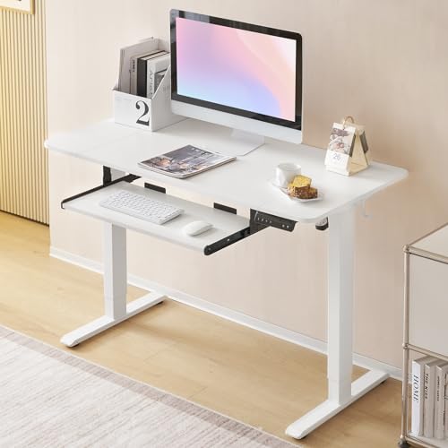 Eckschreibtisch Mit Tastaturauszug – Platzsparender Computertisch In Vintagebraun, 72x72 Cm