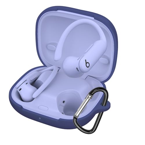 YAODLE Beats Powerbeats Pro 2 用 ケース カバー Beats Powerbeats Pro 2用保護カバー 保護ケース シリコンケース 装着充電可能 全面保護 落下防止 キズ防止 耐衝撃 防塵 軽量 収納 カラビナ付き(ブルー
