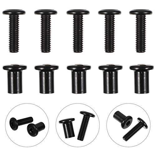 Kit de 5 conjuntos de parafusos para encadernação Tehaux para álbuns de fotos e reparo de couro