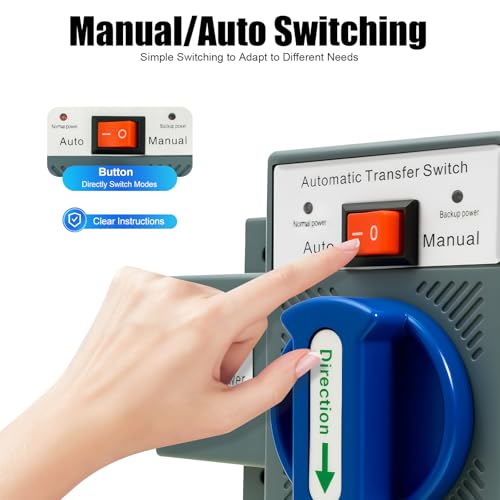 Image of 110V Dual Power Automatic Transfer Switch Dual Power Generator Changeover Switch 50HZ /60HZ (2P 63A Blue)