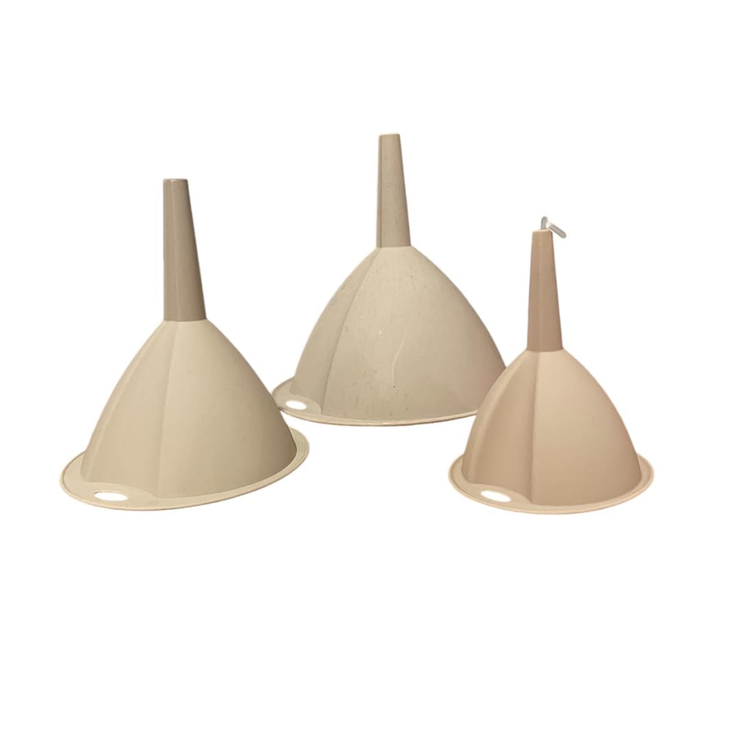 PARENCE.- Set di 3 imbuti in plastica per alimenti - diverse misure per cucina, garage e altro - facile da pulire e riporre - 3 pezzi