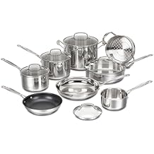Cuisinart Chefs Classic Stainless Cookware 13-Piece Set, 77-13