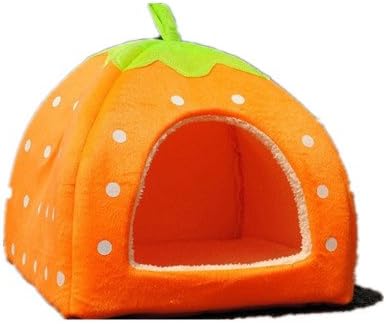 Strawberry Small Cotton Soft Dog Cat Pet Bed House S/m/l/xl (Yellow, S) by Pet house