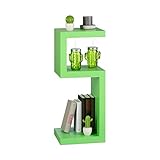 Ausgefallenes Design: Die Formgebung des Bücherregals erinnert an ein S - Der Retro Look ist ein echter Hingucker für Wohnzimmer, Schlafzimmer oder Jugendzimmer