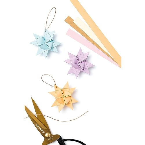folia 1297 - Papierstreifen für MINI Fröbelsterne, 100 Streifen, 25 Sterne, in Pastell Farben sortiert