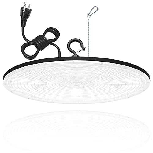 ORRGENA UFO LED High Bay Lights, 240W 33600LM (150lm/w) 5000K Up and Down Lighting Low Bay Light with 110V Plug for Barn Warehouse Shop Garage Workshop