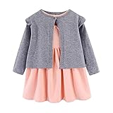 Mud Kingdom Baby Girls Jumper Dress and Cardigan Set 2 Piece Set Gray 18-24 Months