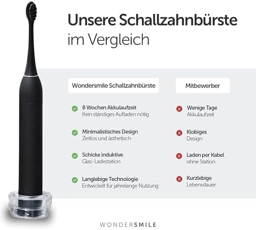 Bild 3 - Wondersmile Schallzahnbürste Pro - Testsieger -100 Tage risikofrei testen - TÜV SÜD-geprüft - Elektrische Zahnbürste, 4 Programme - 60 Tage Power Batterie mit Smart-Bürstenkopf (Ultimate Black)