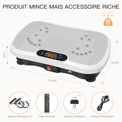 Plateforme vibrante oscillante Dripex exercise machine avec haut-parleur Bluetooth