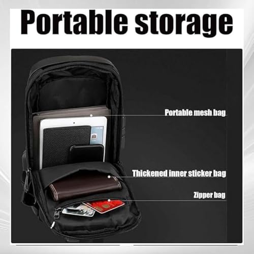 Auricz Bag, New Carbon Fiber Streamline Anti-Theft Sling Bag, USB Sports Crossbody Waterproof Shoulder Backpack(Blue Gold)3