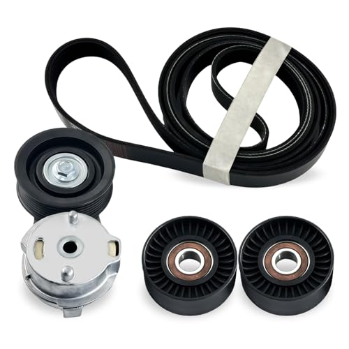 Autoxbtc 38382 Belt Tensioner Pulley And Serpentine Belt Kit Fit for Dodge Ram 1500/2500/3500 5.7L V8 2003-2008,Replace53032130AA, 53032130AC, 38058, 7PK2570