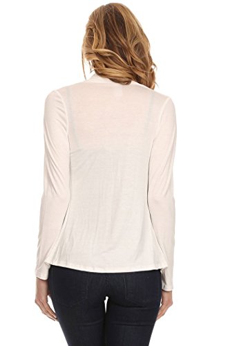 Women's Regular & Plus Size Open Front Cardigan (2X-Large, Ivory) #TOP3
