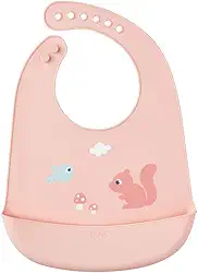 Buba, Babador Em Silicone Com Pega-Migalhas Cloudy Rosa
