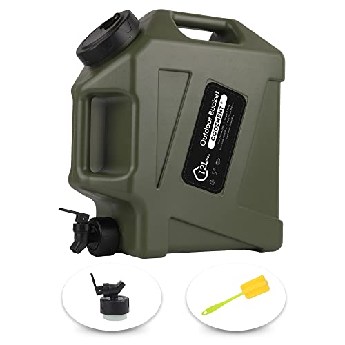 3.2 Gallon/5 Gallon Water Containers with Spigot, BPA Free Water Jug, Military Green Water Tank, Multifunction Water Storage Containers for Camping Outdoor Hiking,Emergency Stroage