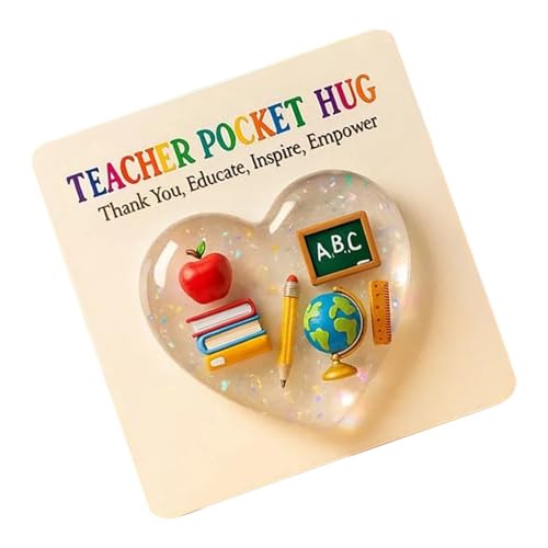 Dewireaey Recuerdo De Agradecimiento Para Profesores - Decoraciones Corazón Para Fiestas,Regalo Para Estudiantes Y Profesores Con Tarjeta - Para Estudiantes Niñas Adolescentes Niños