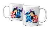 IDcaseFR MUG Tasse en ceramique Cafe - Made in France Aquarelle Pastel Ohana Stitch - Livraison Express - Promo