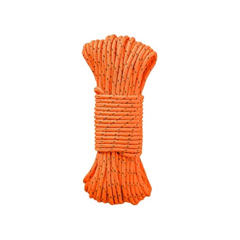 Orange Aglow 75' Reflective Blaze Orange Paracord Cover