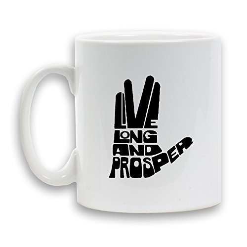 LIVE LONG AND PROSPER hand - Star Trek mug 11oz ceramic gift Design Novelty by KABOOM GIFTS