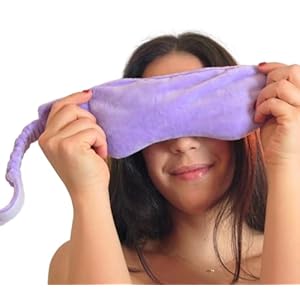 Weighted Lavender Eye Mask – Microwavable Sleep Mask with Natural Lavender & Flaxseed for Stress Relief, Headaches, Dry Eyes, Migraine Relief – Adjustable Strap, Soft & Reusable