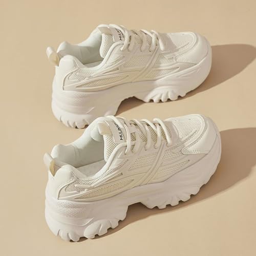 Womens Breathable Mesh Platform Chunky Sneakers Fashion Lace Up Non-Slip Shoes Casual Dad Walking Driving Travel Shoes4
