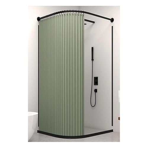 Magnetic Folding Shower Curtain Curved Rod Corner Divider Waterproof Fabric Panel for Bathroom Privacy Space-Saving Shower Screen Stylish & Functional Shower Solution