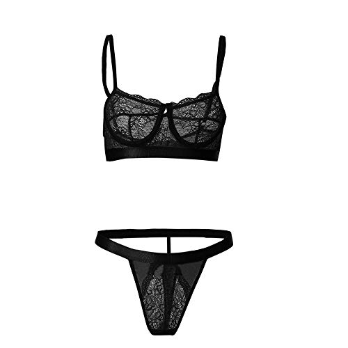 Soutien-gorge pantalon ensemble de sous-vêtements de nuit en dentelle érotique pour femme chic