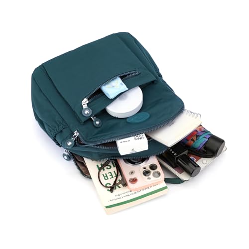 Image of Tanweibago Mini Nylon Women Backpacks,11L Small Ladies backpacks Casual Lightweight Women Shopping Travel Daypack (Teal)