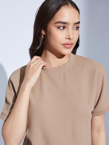Image of Selvia Women's Textured Lycra Solid Top